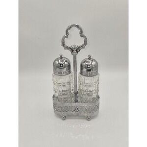 Vintage Chromium Plate Salt & Pepper Shaker Set‎ England
